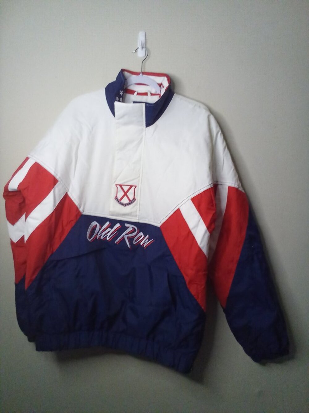 Starter Black Label Jacket Men L Vintage 90s Old Row USA Windbreaker Red Blue